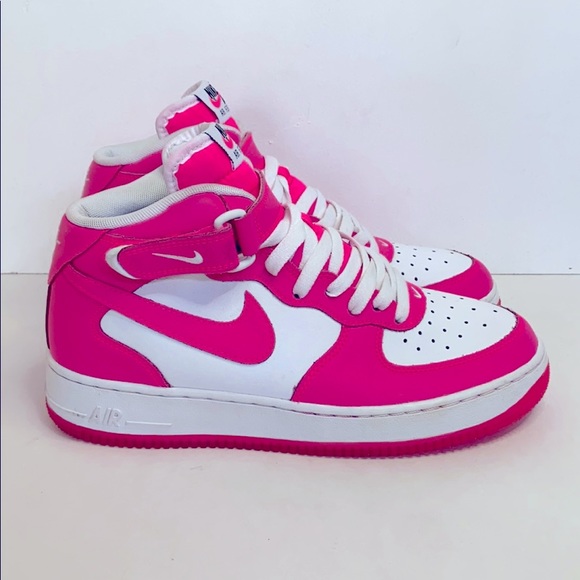 Nike | Shoes | Nike Air Force Mid Gs White Hyper Pink Sneaker | Poshmark